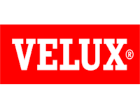 vellux logo on a red background